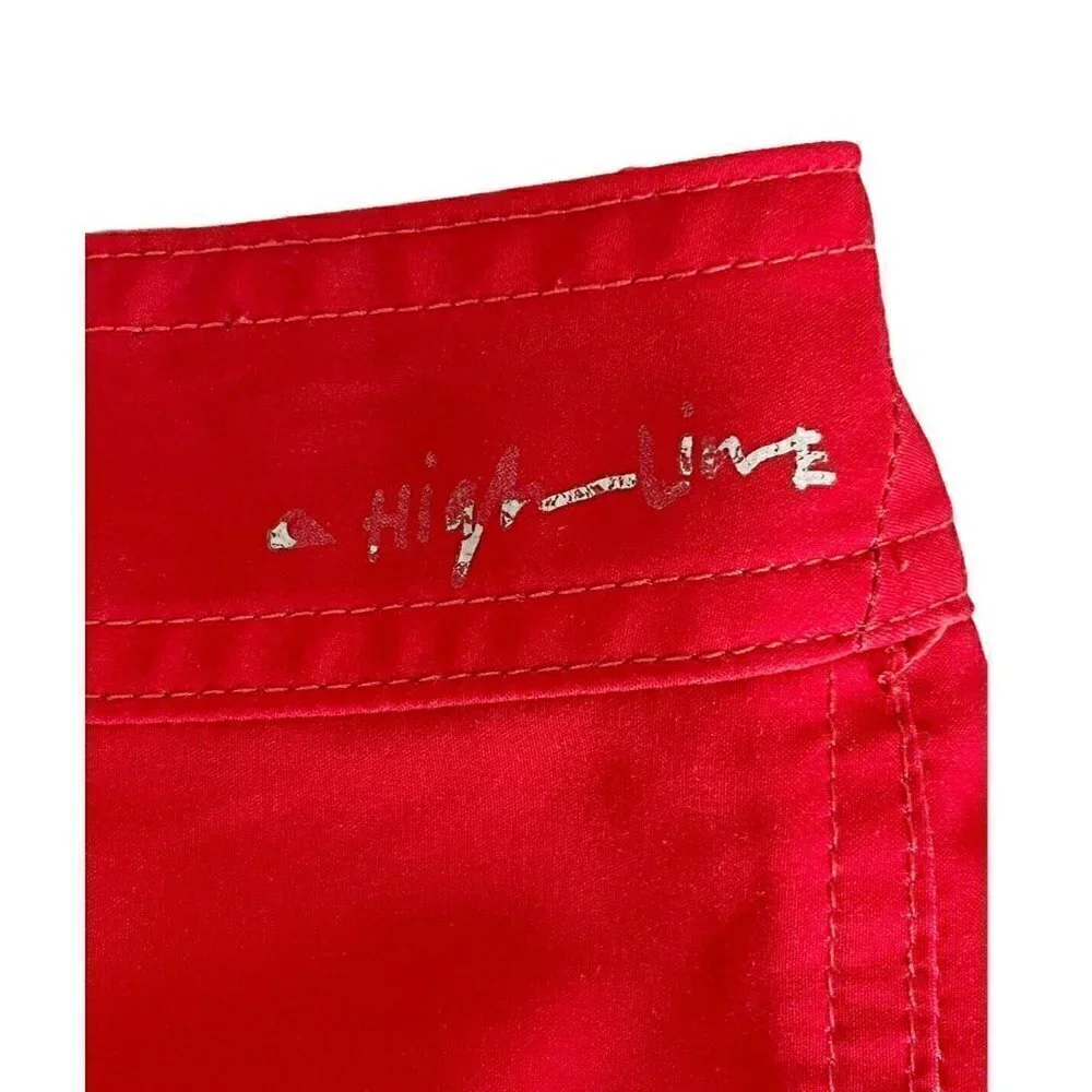 Quiksilver High-Line 4 Way Stretch Men's Sz 34 Red Blue Boardshorts